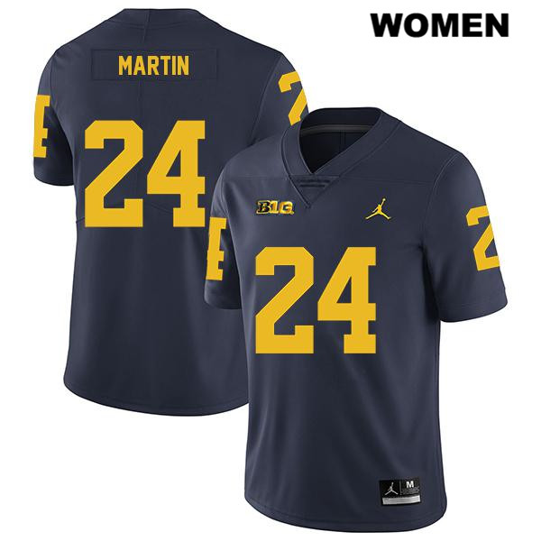 Women's NCAA Michigan Wolverines Jake Martin #24 Navy Jordan Brand Authentic Stitched Legend Football College Jersey ZA25O34UJ